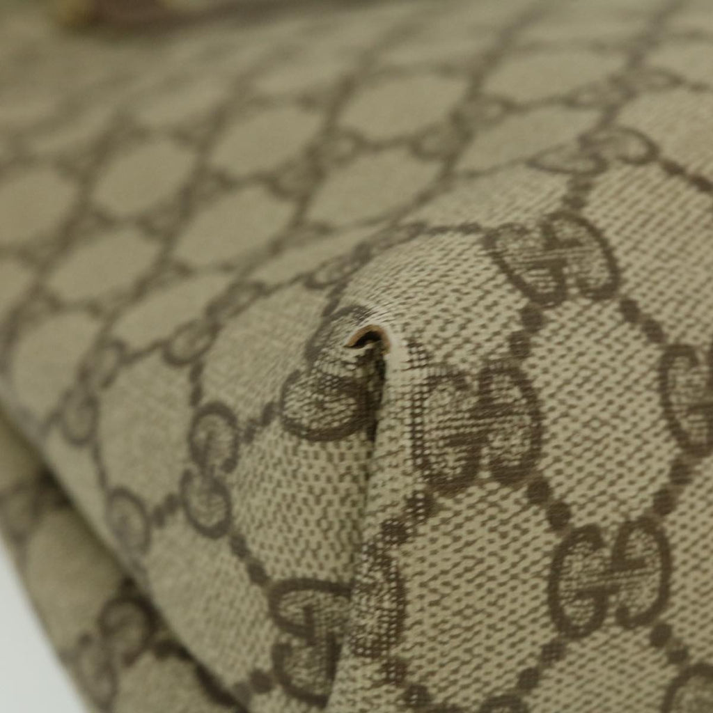 GUCCI GG Canvas Shoulder Bag PVC Leather Beige fm1310