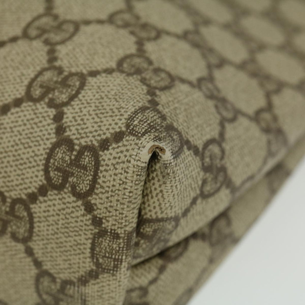 GUCCI GG Canvas Shoulder Bag PVC Leather Beige fm1310
