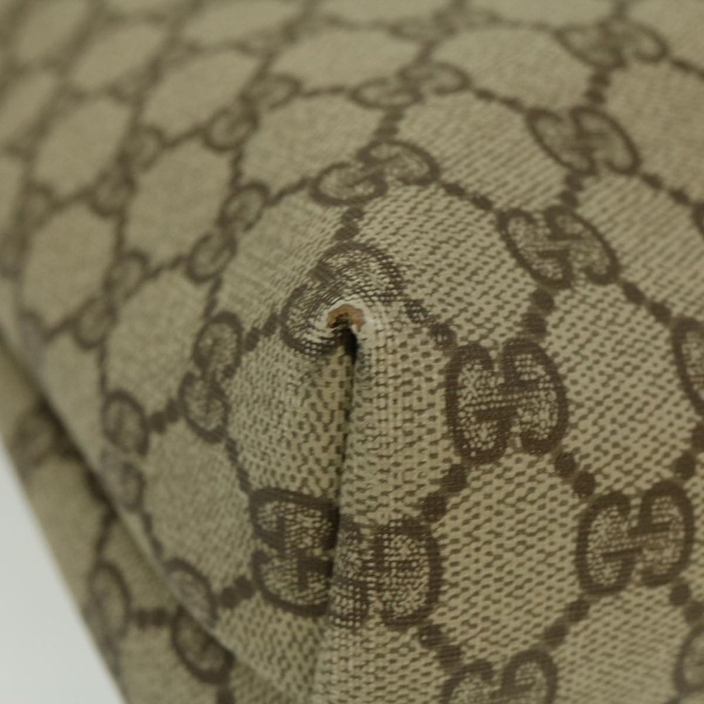 GUCCI GG Canvas Shoulder Bag PVC Leather Beige fm1310