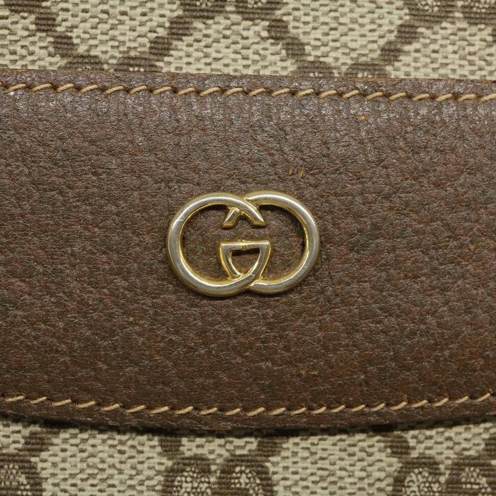 GUCCI GG Canvas Shoulder Bag PVC Leather Beige fm1310