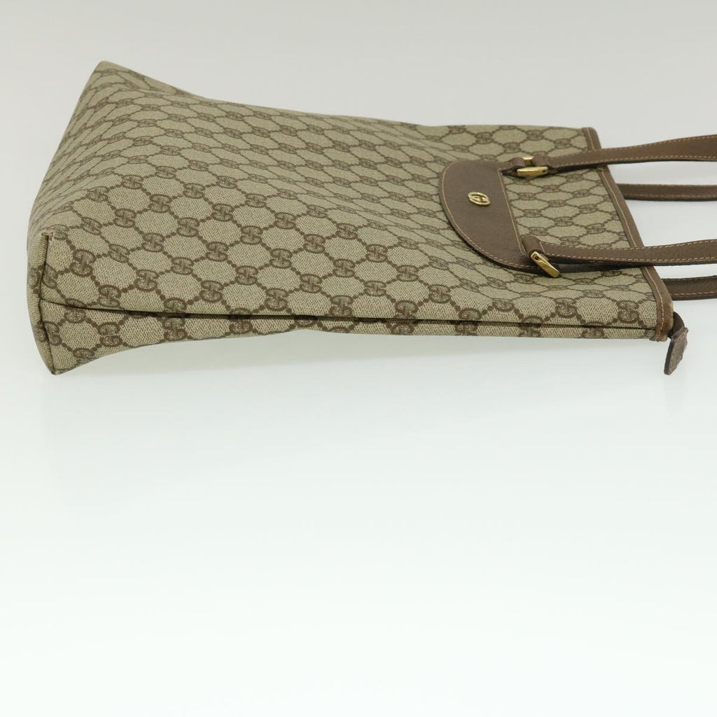 GUCCI GG Canvas Shoulder Bag PVC Leather Beige fm1310