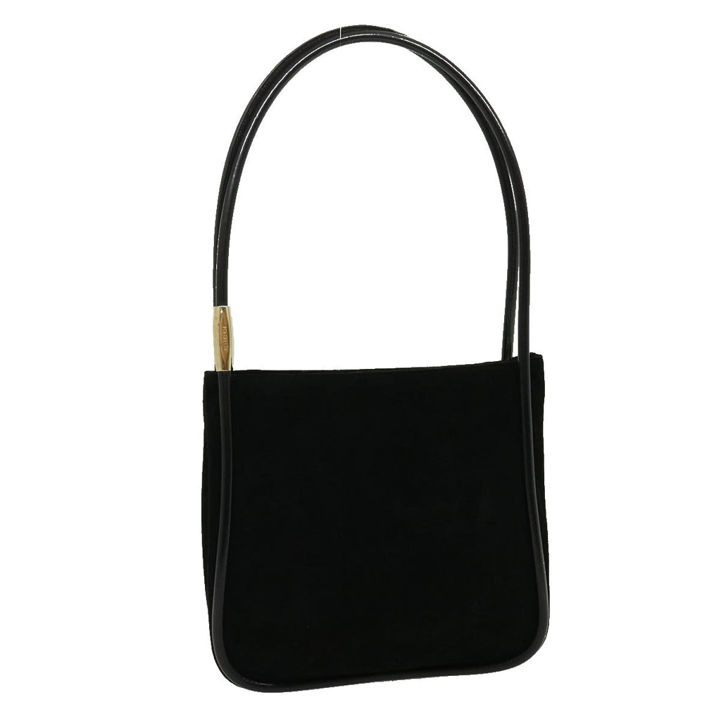 GUCCI Shoulder Bag Suede Leather Black fm1455