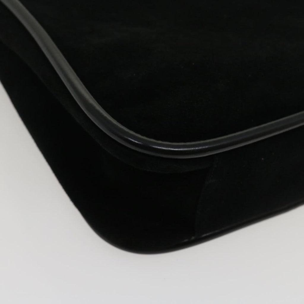 GUCCI Shoulder Bag Suede Leather Black fm1455