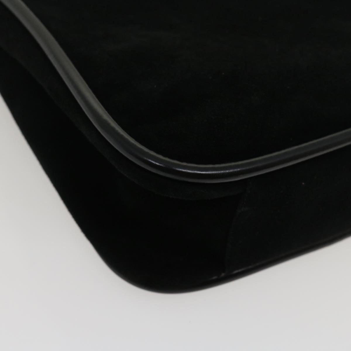 GUCCI Shoulder Bag Suede Leather Black fm1455