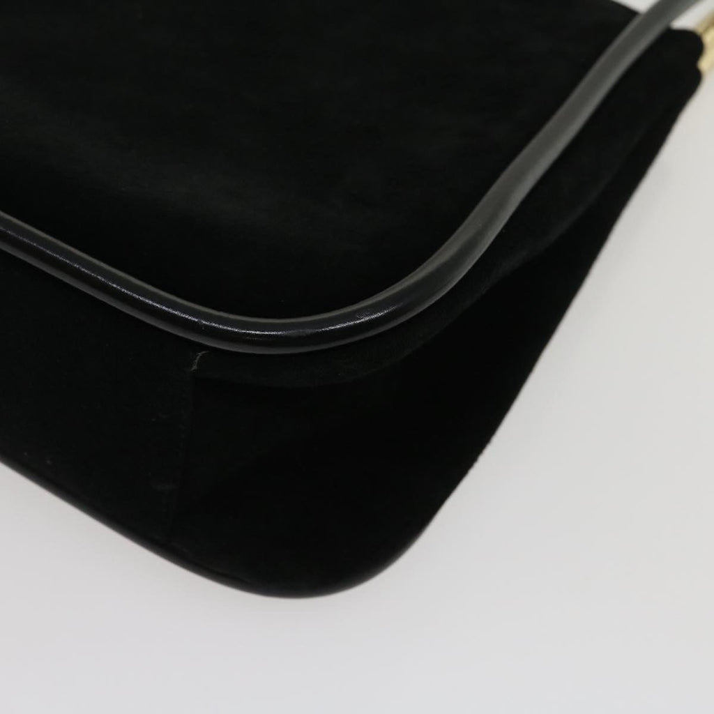GUCCI Shoulder Bag Suede Leather Black fm1455