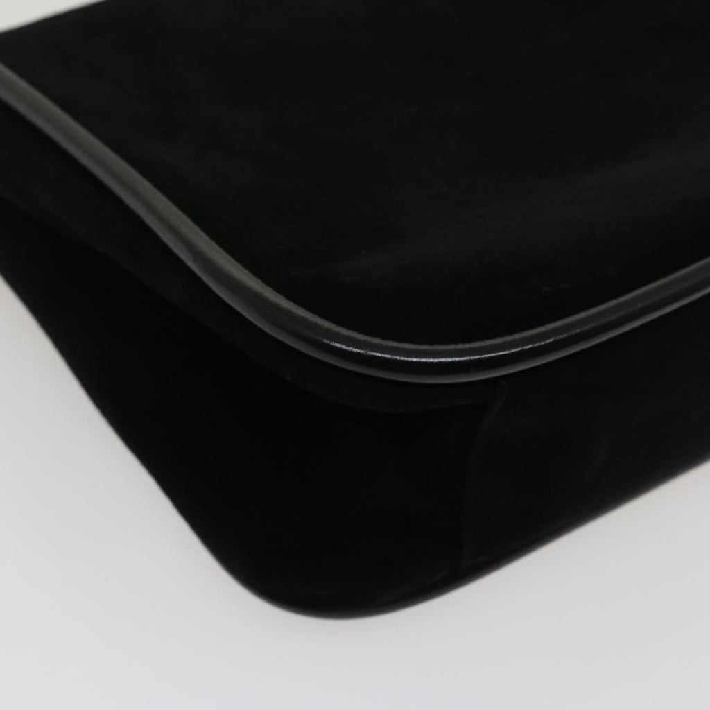GUCCI Shoulder Bag Suede Leather Black fm1455