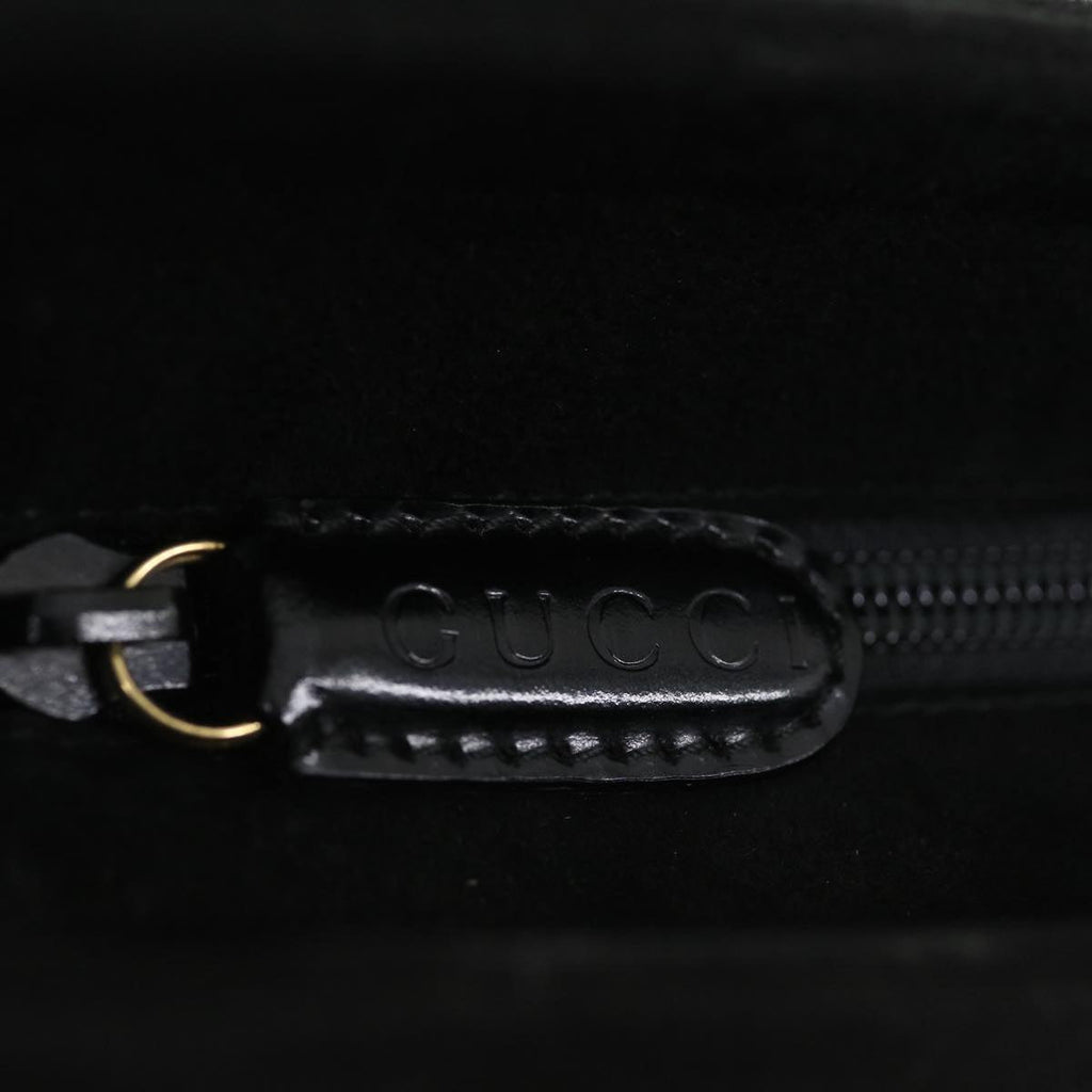 GUCCI Shoulder Bag Suede Leather Black fm1455