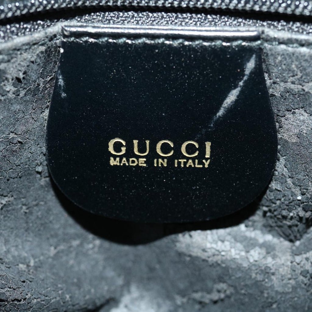 GUCCI Shoulder Bag Suede Leather Black fm1455