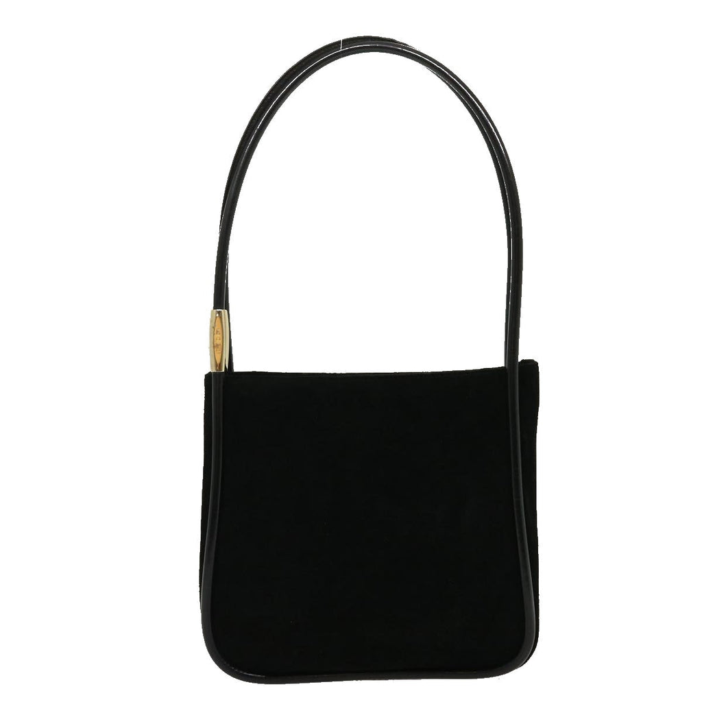 GUCCI Shoulder Bag Suede Leather Black fm1455