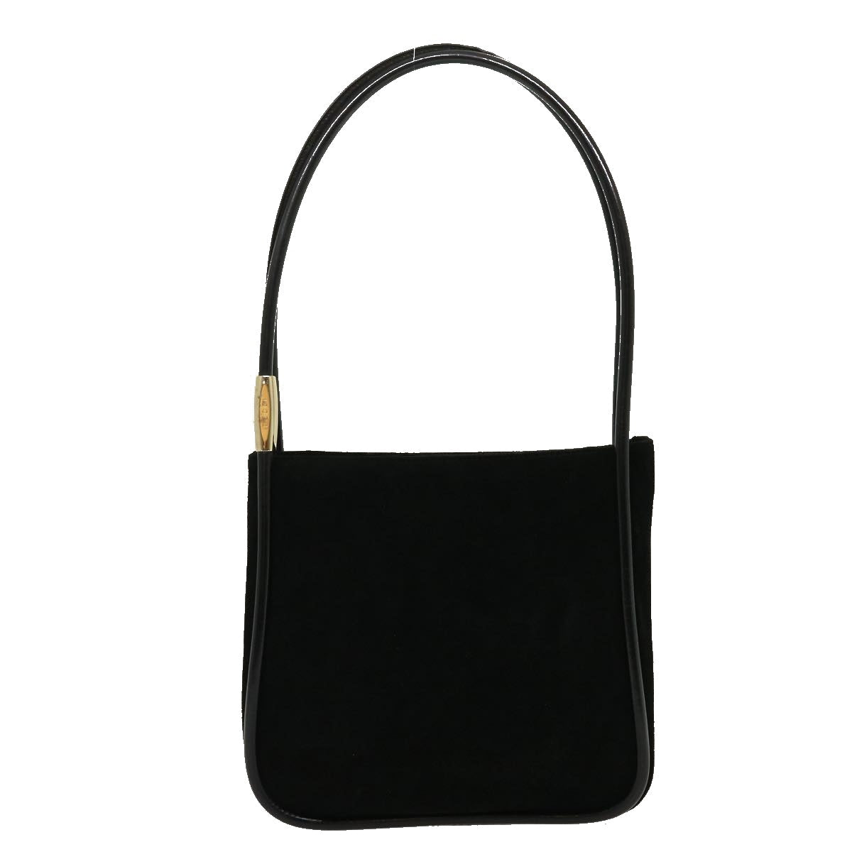 GUCCI Shoulder Bag Suede Leather Black fm1455