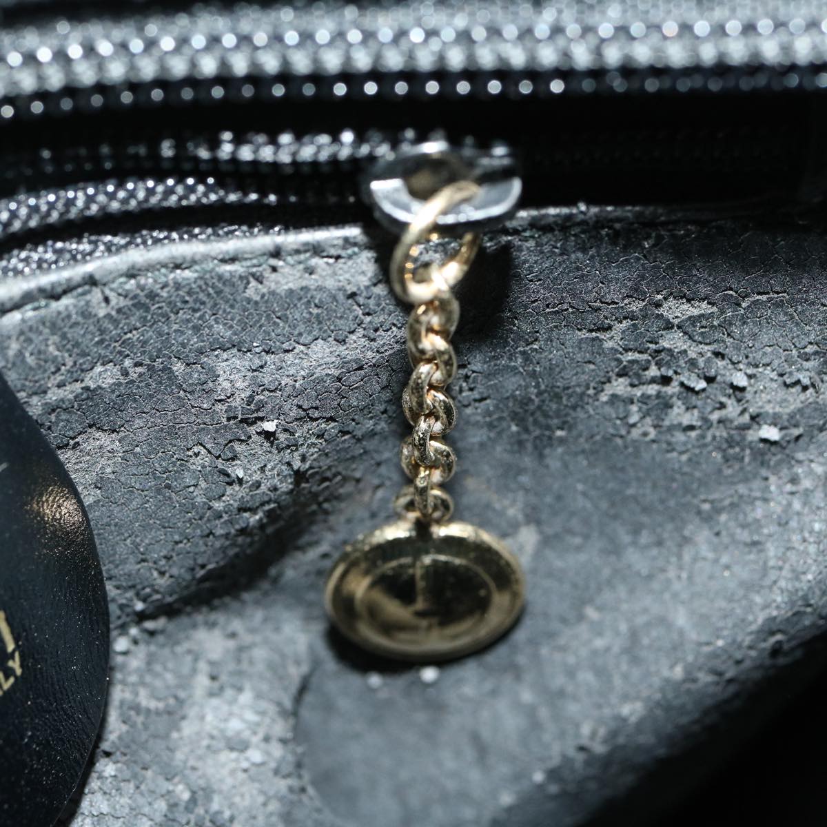 GUCCI Shoulder Bag Suede Leather Black fm1455