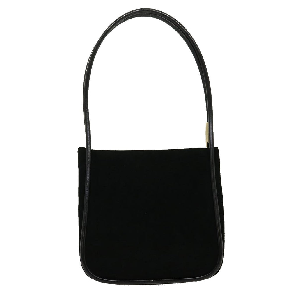 GUCCI Shoulder Bag Suede Leather Black fm1455