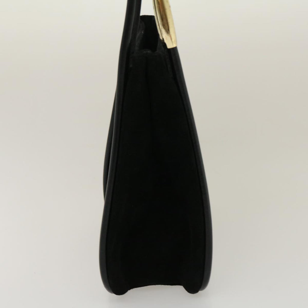 GUCCI Shoulder Bag Suede Leather Black fm1455