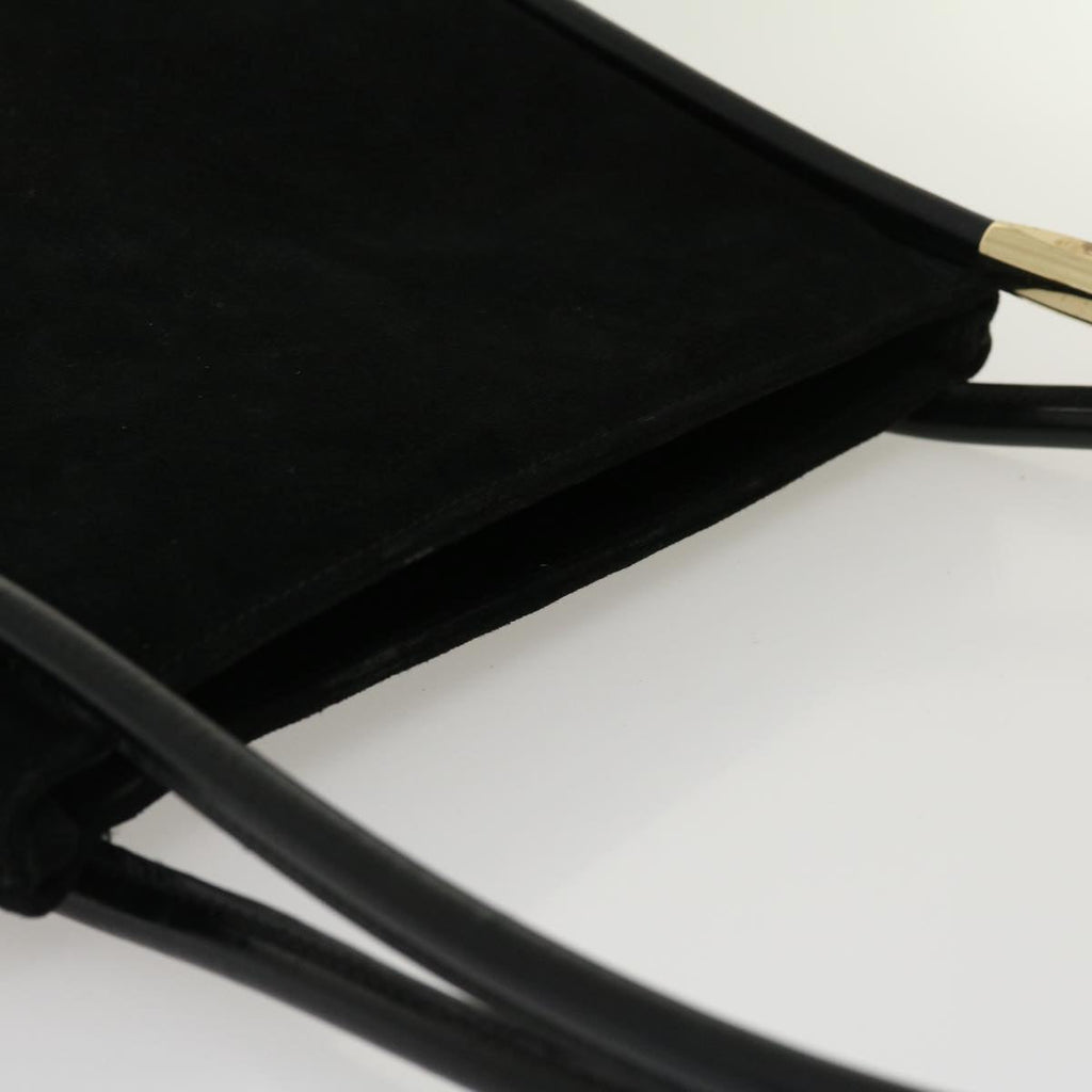 GUCCI Shoulder Bag Suede Leather Black fm1455