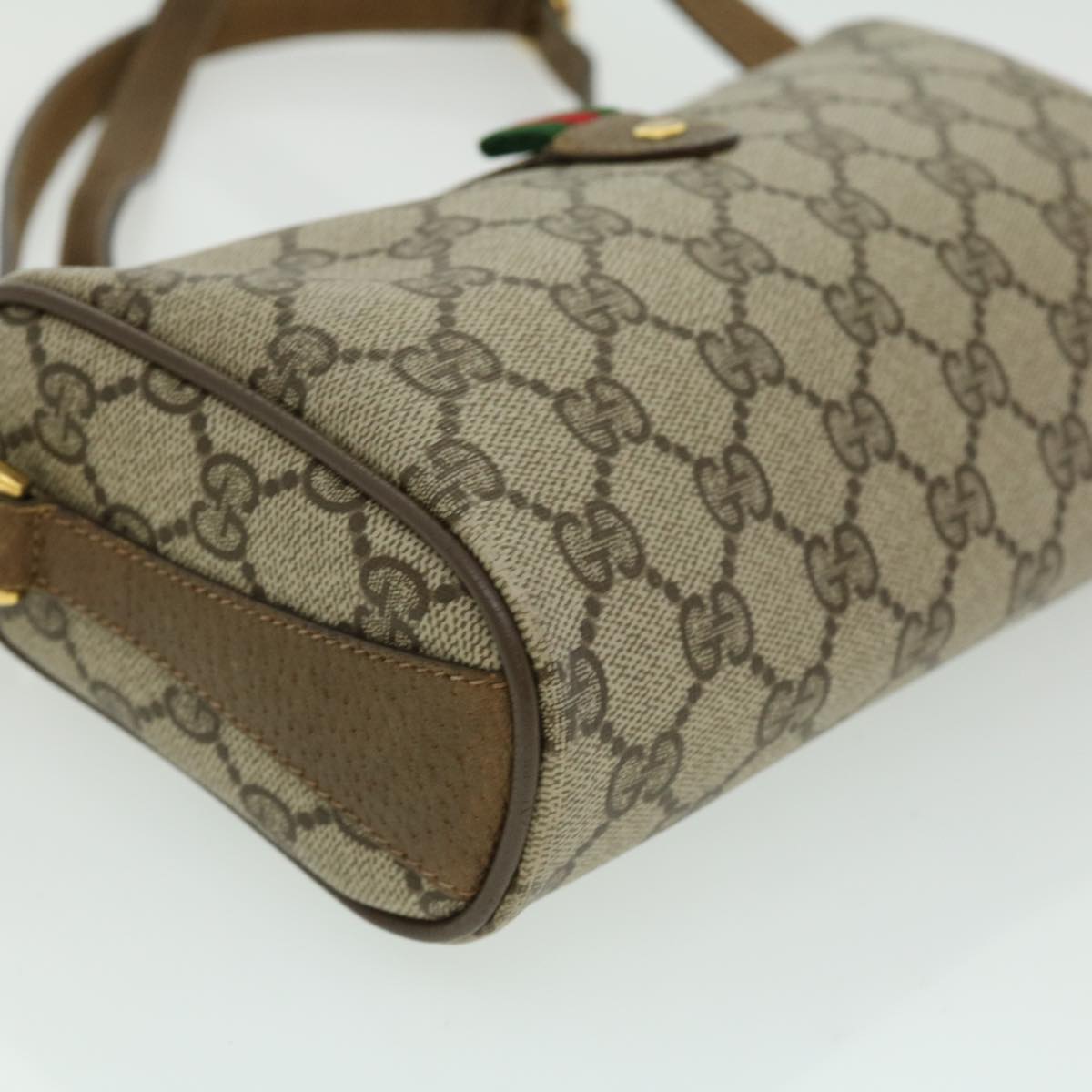 GUCCI GG Canvas Web Sherry Line Shoulder Bag Beige Red Green 8902018 fm1530