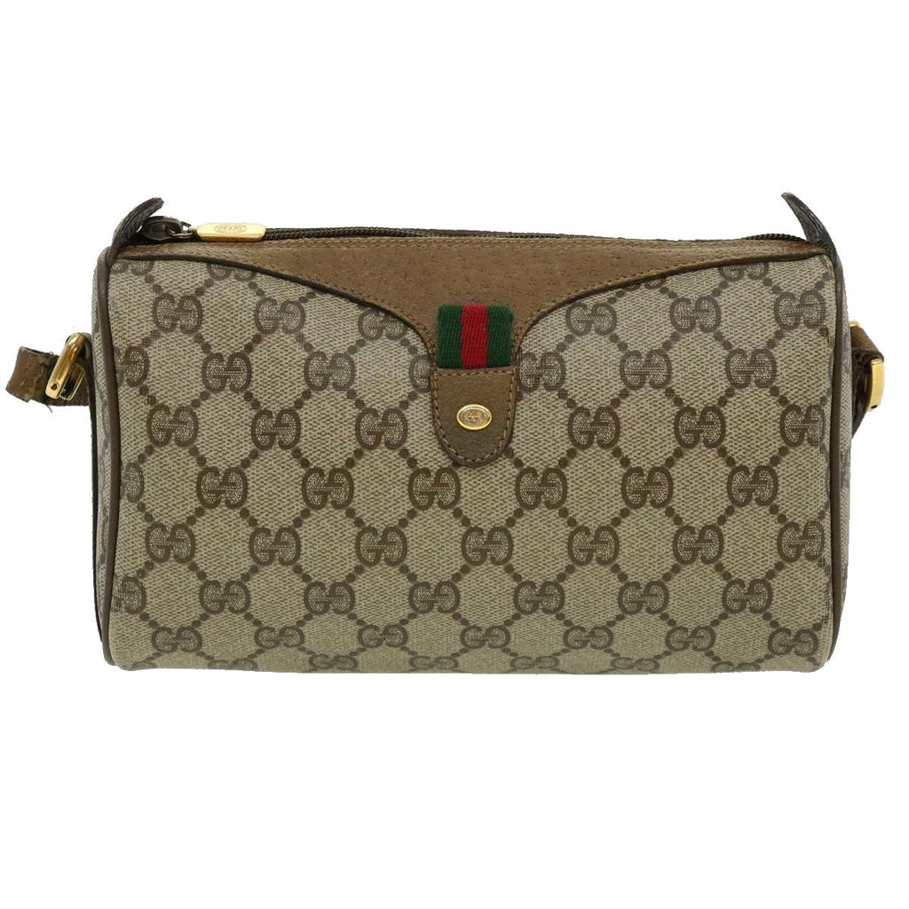 GUCCI GG Canvas Web Sherry Line Shoulder Bag Beige Red Green 8902018 fm1530