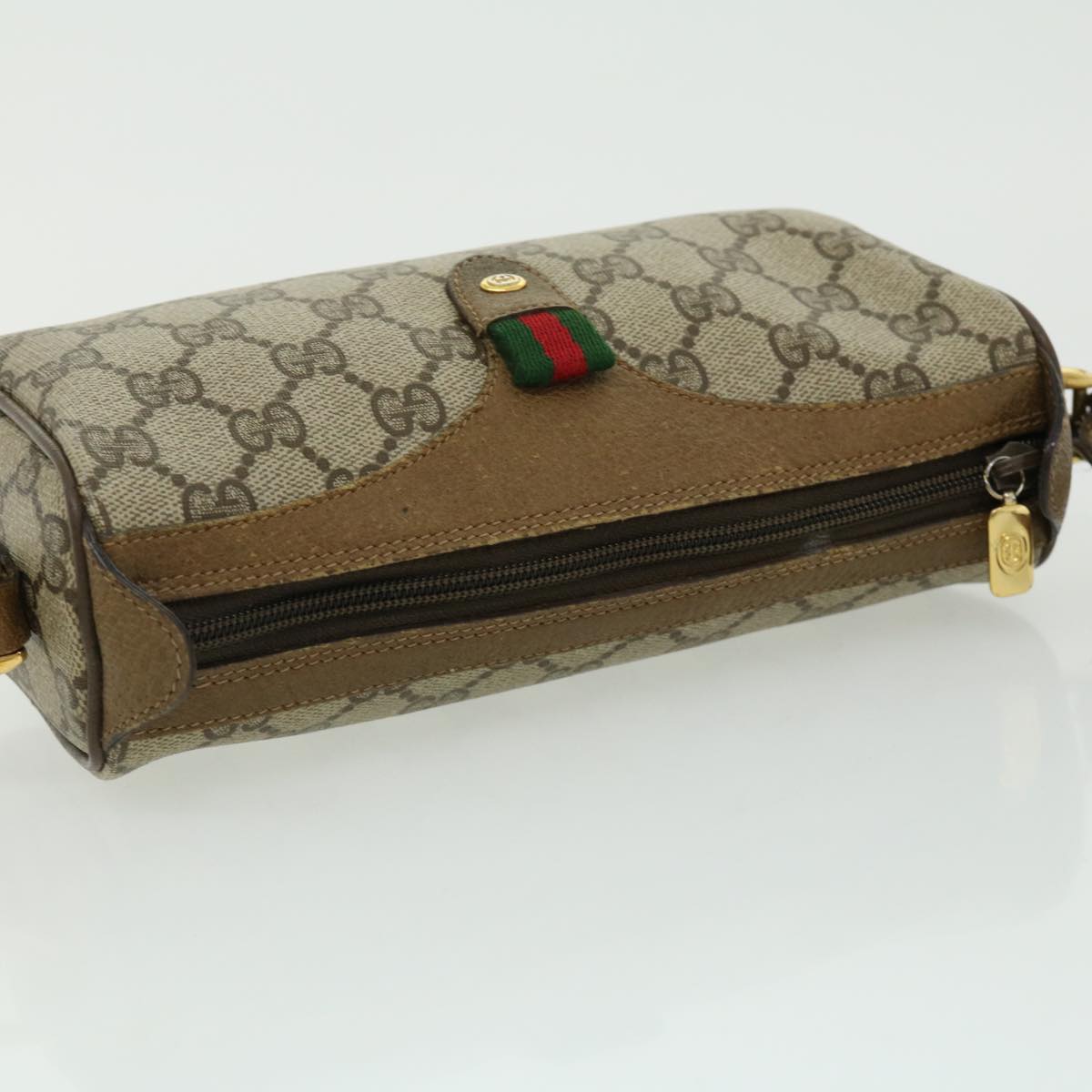 GUCCI GG Canvas Web Sherry Line Shoulder Bag Beige Red Green 8902018 fm1530