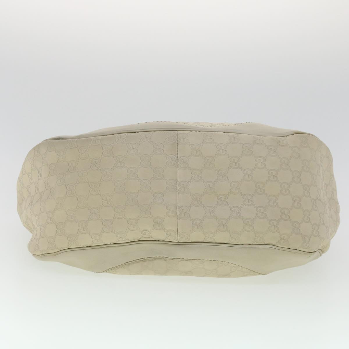 GUCCI GG Canvas Tote Bag Leather White fm1564
