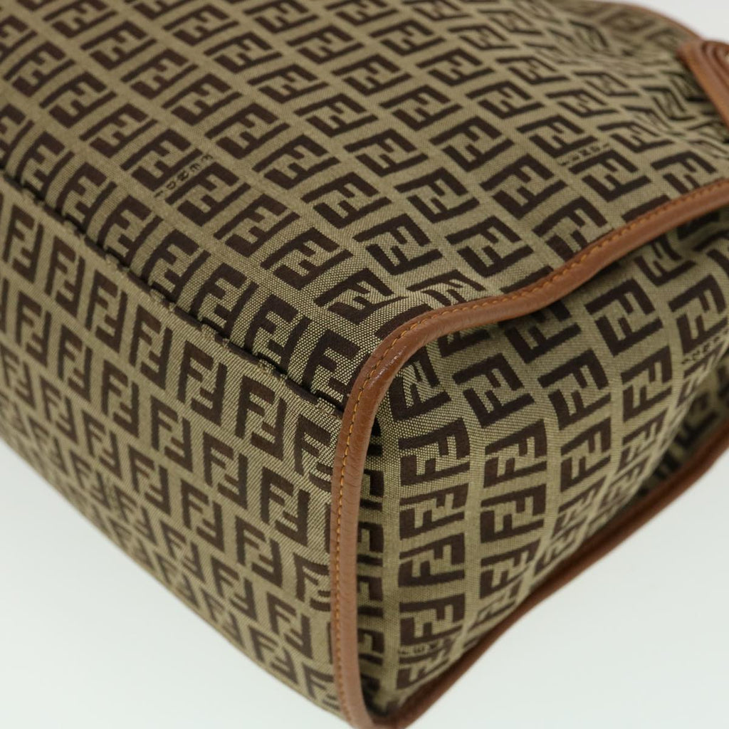 FENDI Zucchino Canvas Tote Bag Brown fm1568
