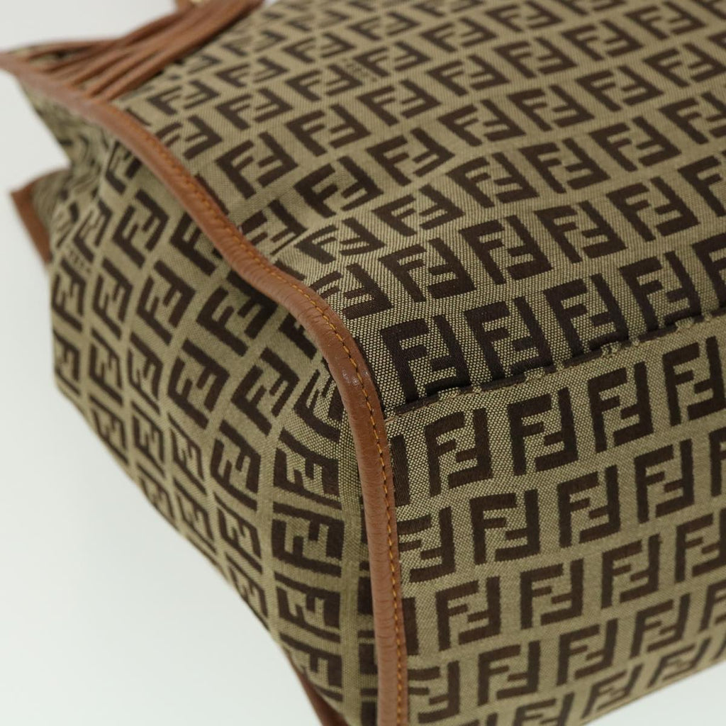 FENDI Zucchino Canvas Tote Bag Brown fm1568