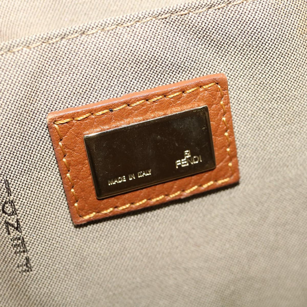 FENDI Zucchino Canvas Tote Bag Brown fm1568