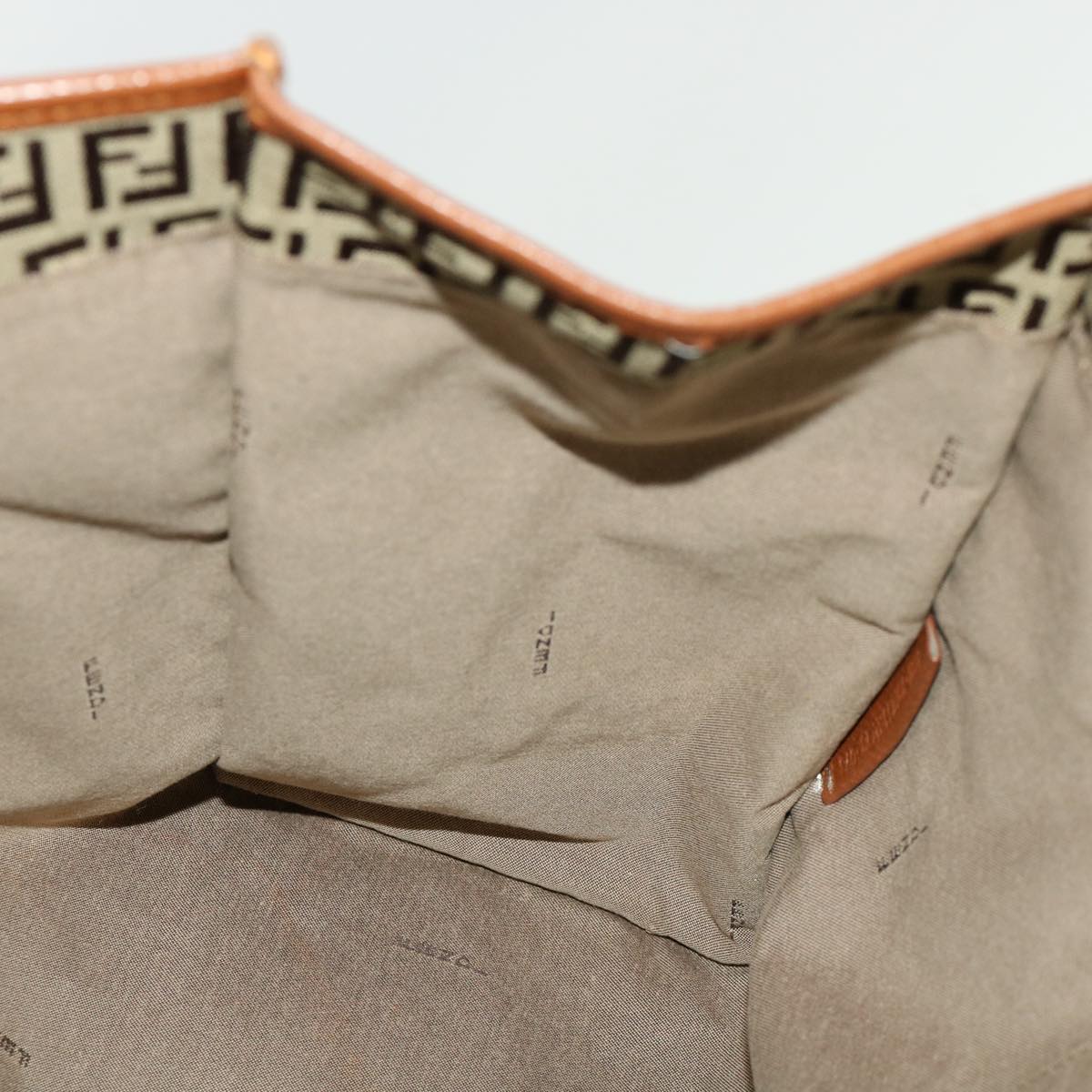 FENDI Zucchino Canvas Tote Bag Brown fm1568