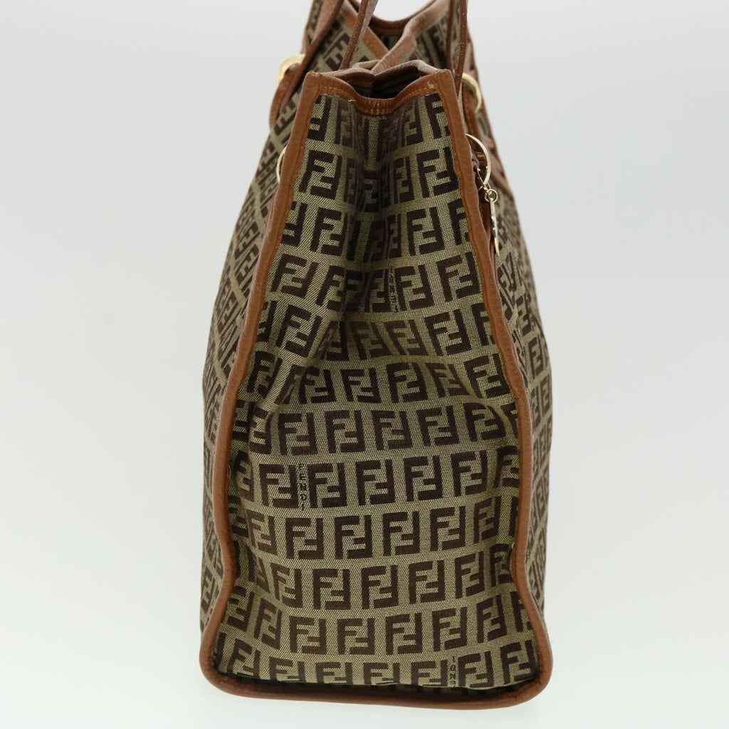 FENDI Zucchino Canvas Tote Bag Brown fm1568