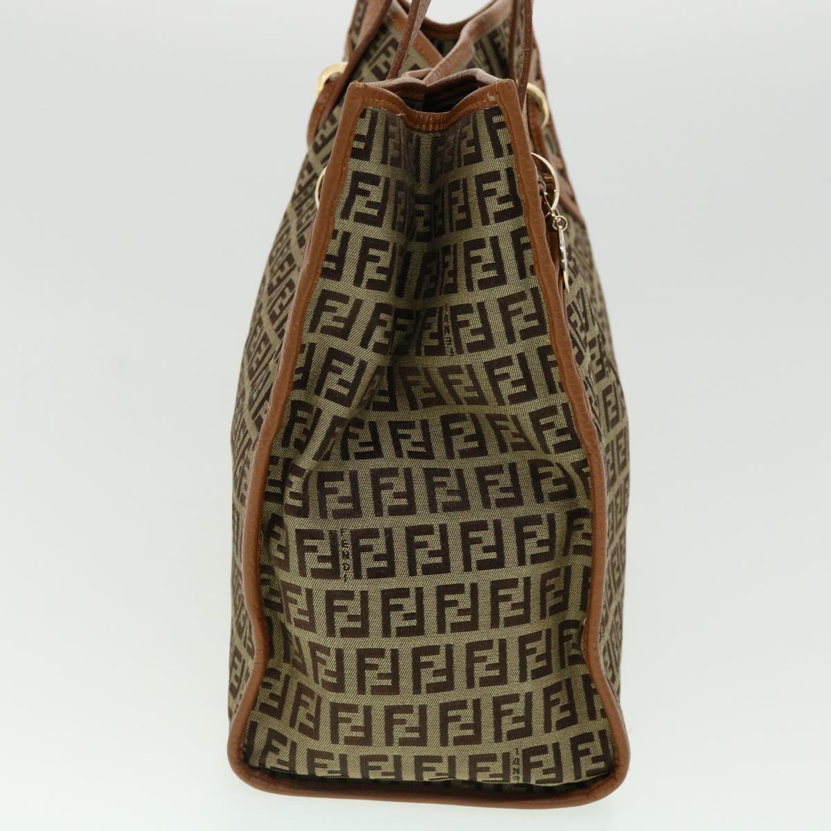 FENDI Zucchino Canvas Tote Bag Brown fm1568