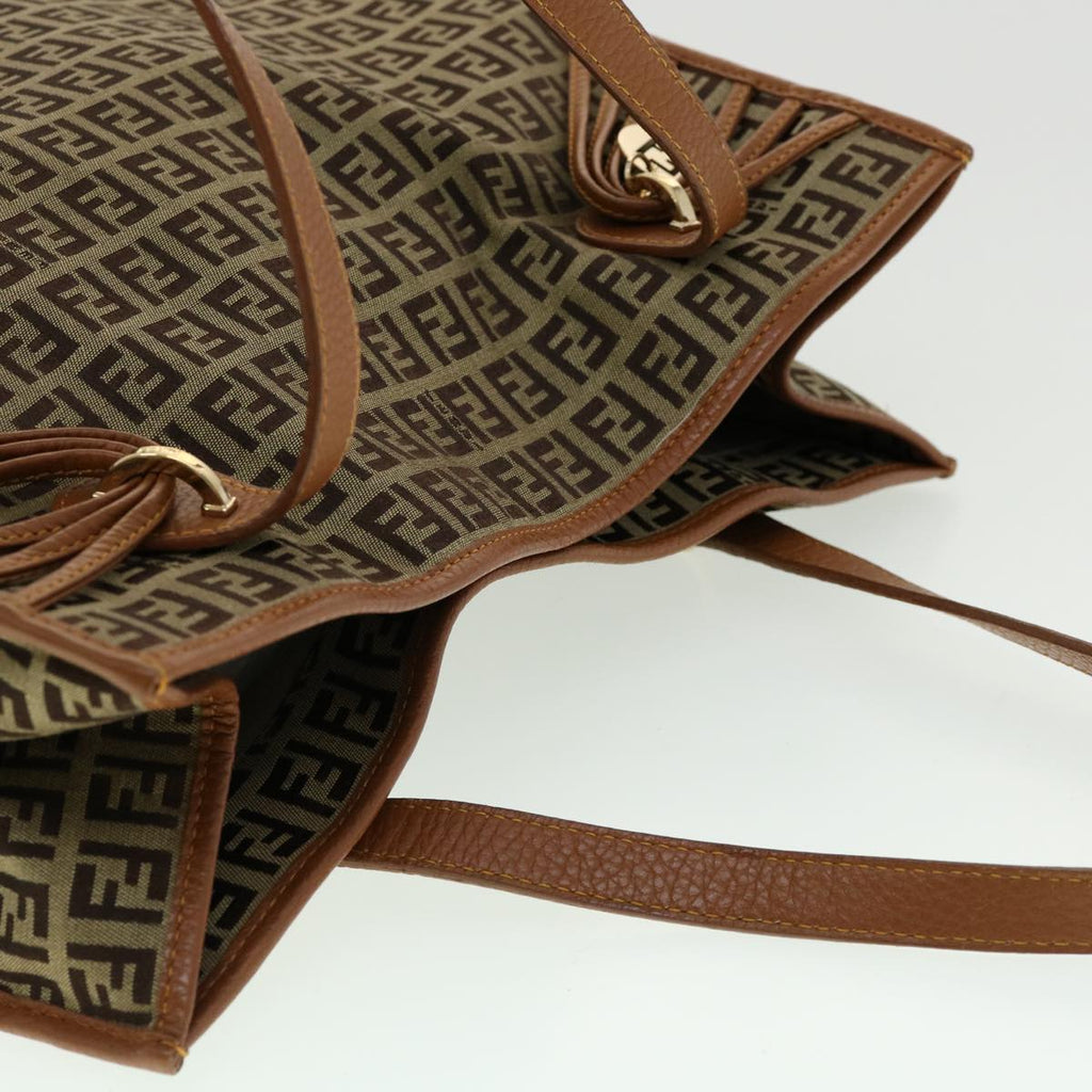 FENDI Zucchino Canvas Tote Bag Brown fm1568
