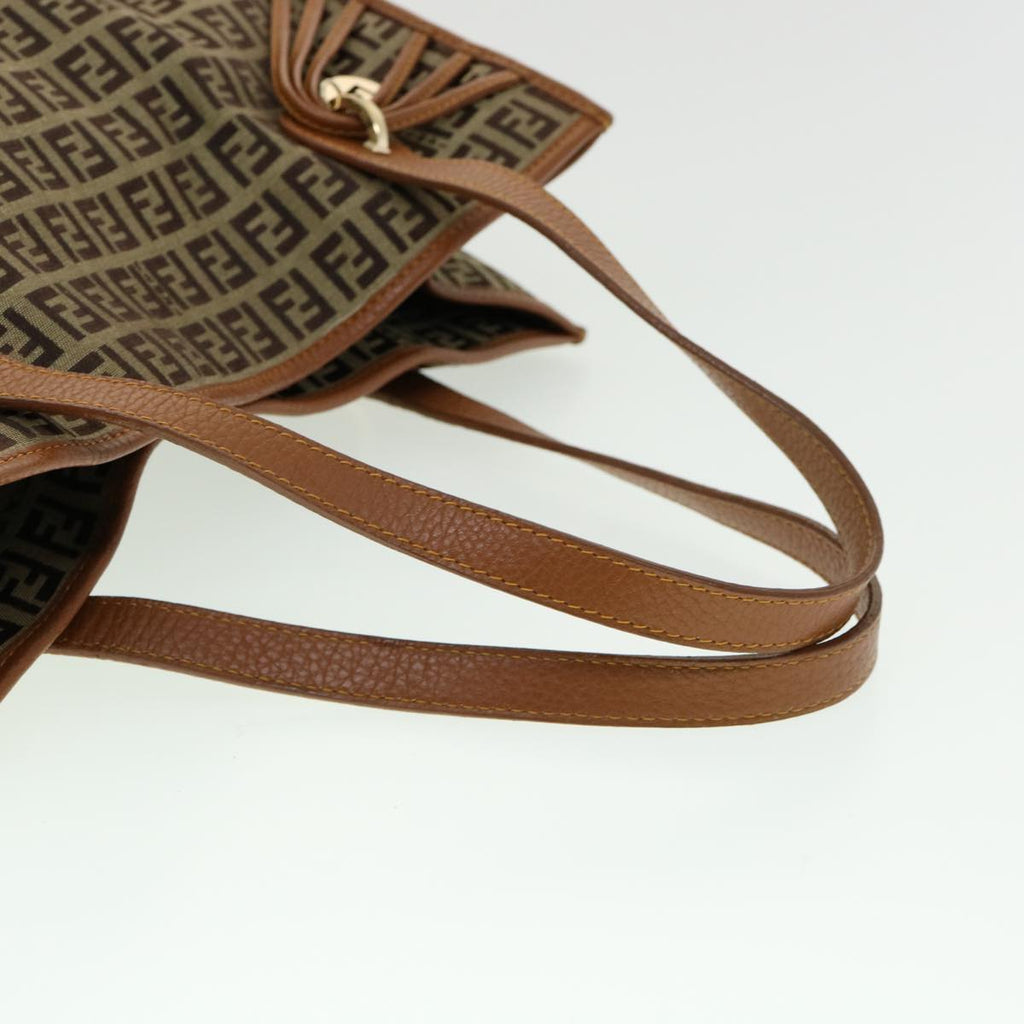 FENDI Zucchino Canvas Tote Bag Brown fm1568