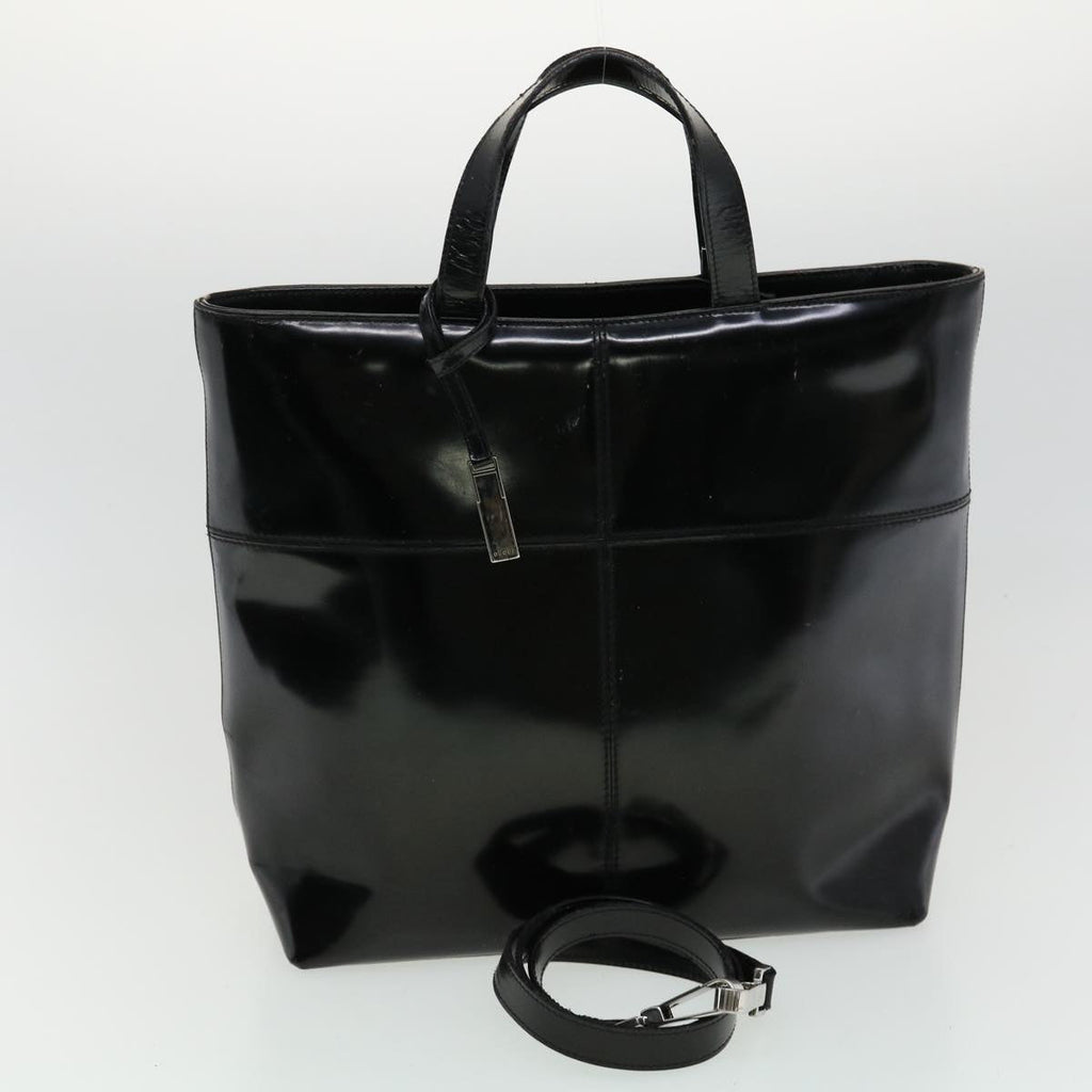 GUCCI Hand Bag Leather 3Set Black fm1716