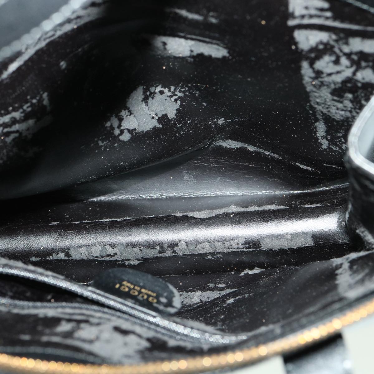 GUCCI Hand Bag Leather 3Set Black fm1716
