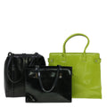 GUCCI Shoulder Bag Leather 3Set Black Green fm1718