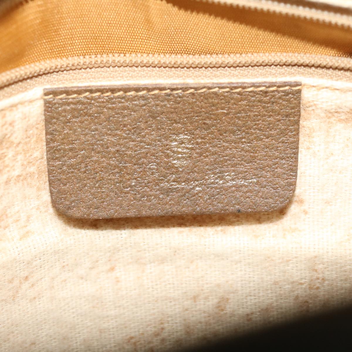 GUCCI Web Sherry Line GG Canvas Boston Bag PVC Leather Beige Green fm1775