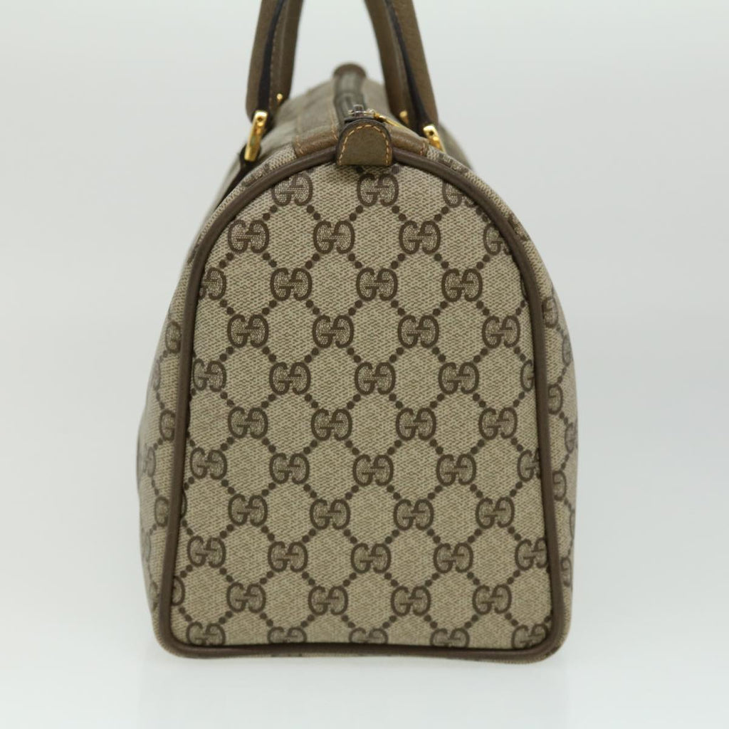 GUCCI Web Sherry Line GG Canvas Boston Bag PVC Leather Beige Green fm1775