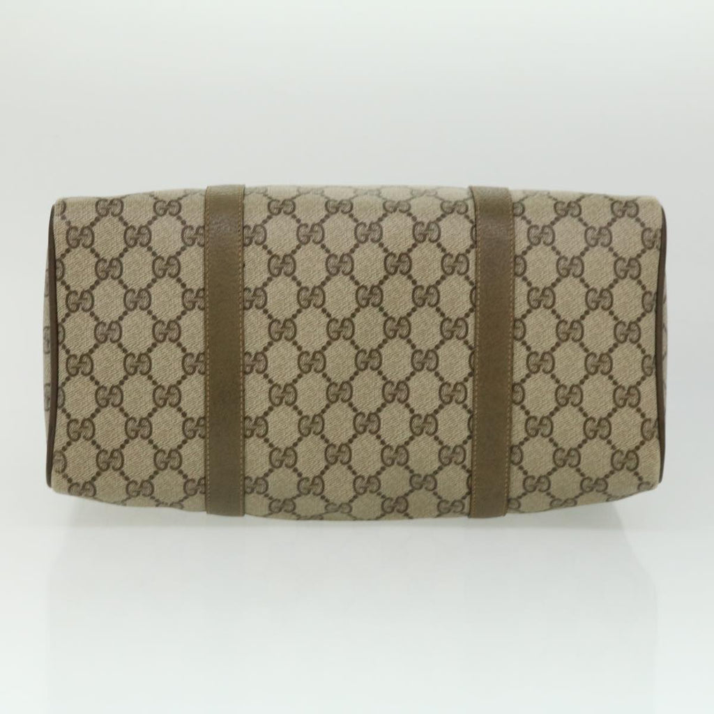 GUCCI Web Sherry Line GG Canvas Boston Bag PVC Leather Beige Green fm1775