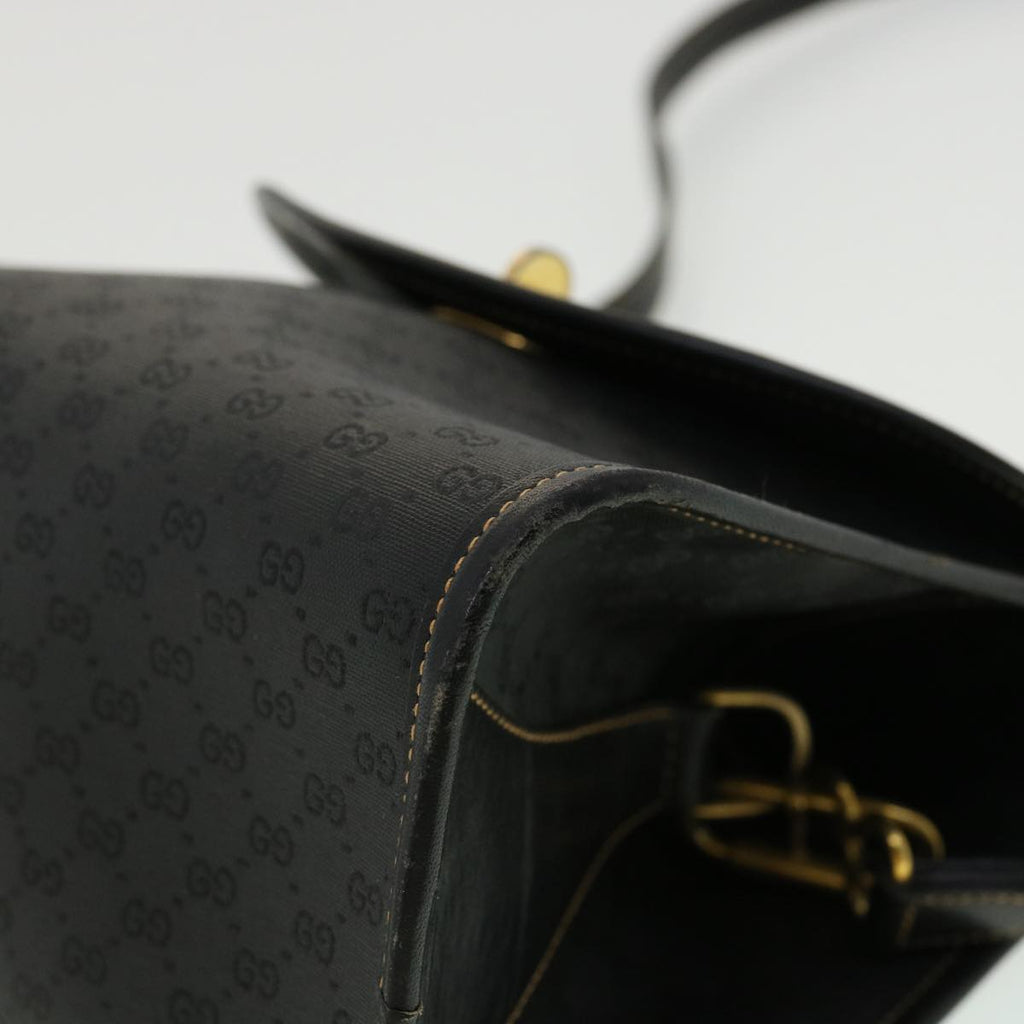 GUCCI Micro GG Canvas Turn Lock Shoulder Bag Black fm1814