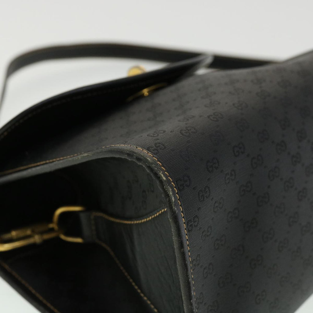 GUCCI Micro GG Canvas Turn Lock Shoulder Bag Black fm1814