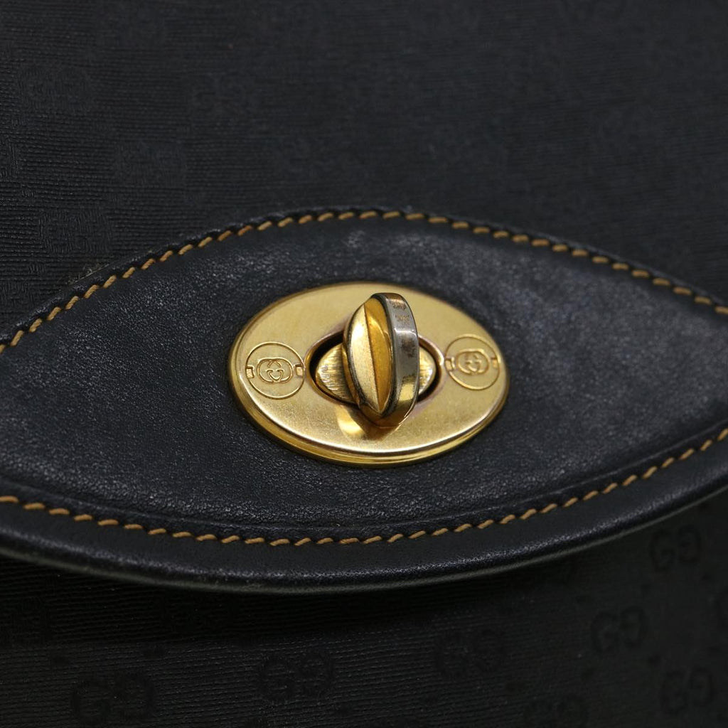 GUCCI Micro GG Canvas Turn Lock Shoulder Bag Black fm1814