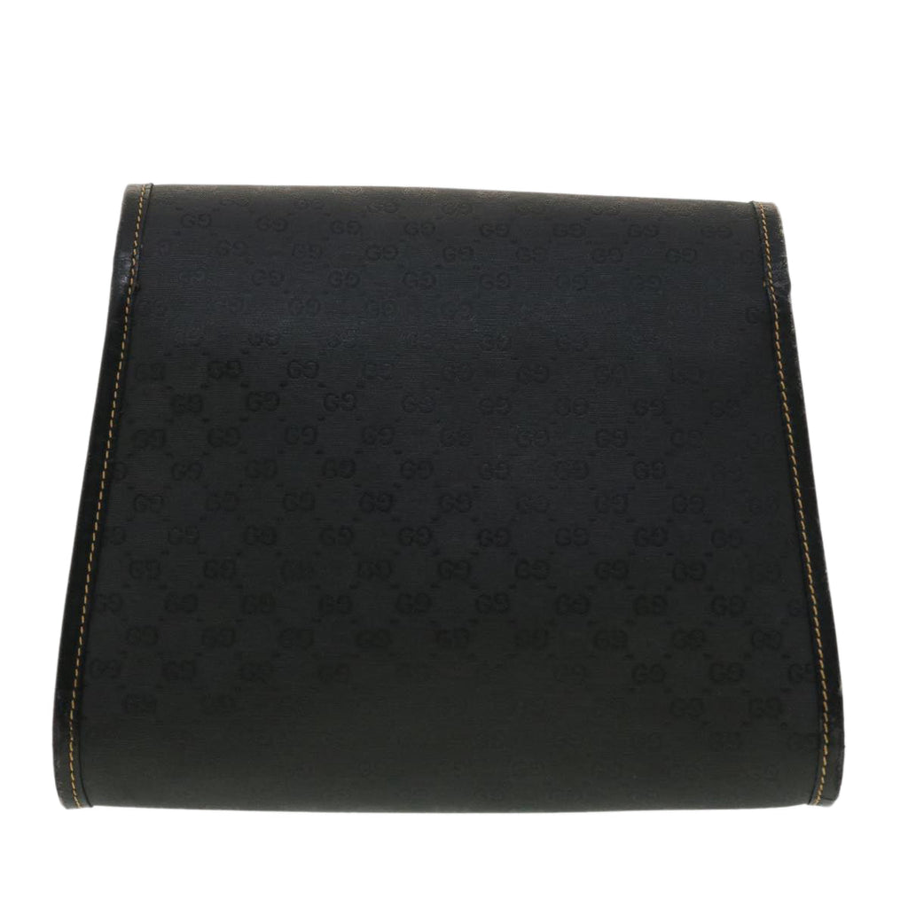 GUCCI Micro GG Canvas Turn Lock Shoulder Bag Black fm1814