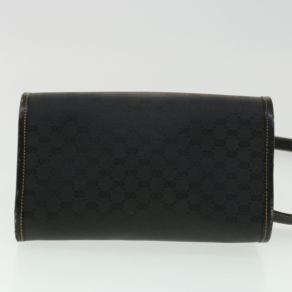GUCCI Micro GG Canvas Turn Lock Shoulder Bag Black fm1814