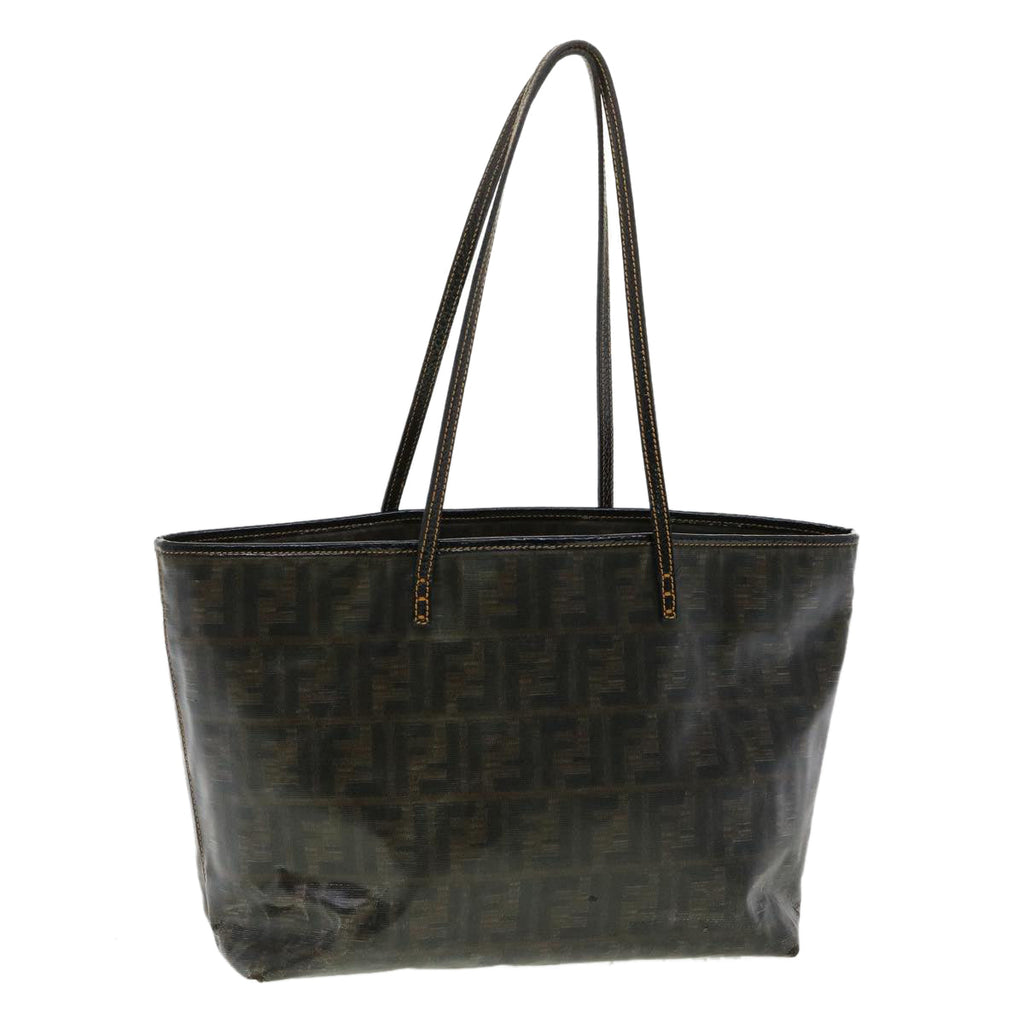 FENDI Zucca Canvas Tote Bag Enamel Brown Yellow fm1818