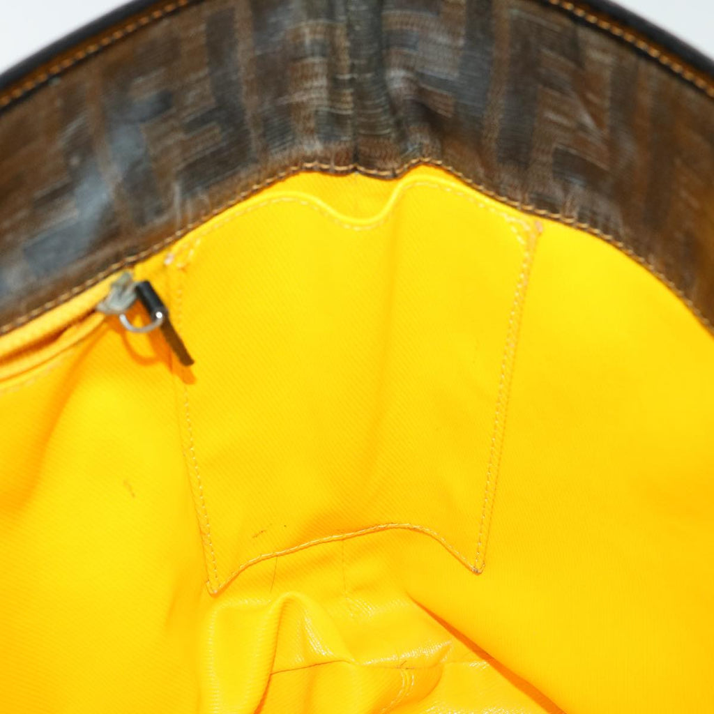 FENDI Zucca Canvas Tote Bag Enamel Brown Yellow fm1818