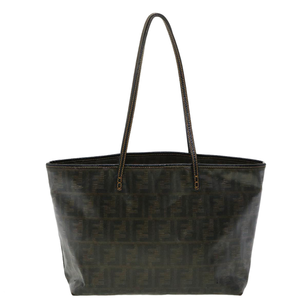 FENDI Zucca Canvas Tote Bag Enamel Brown Yellow fm1818
