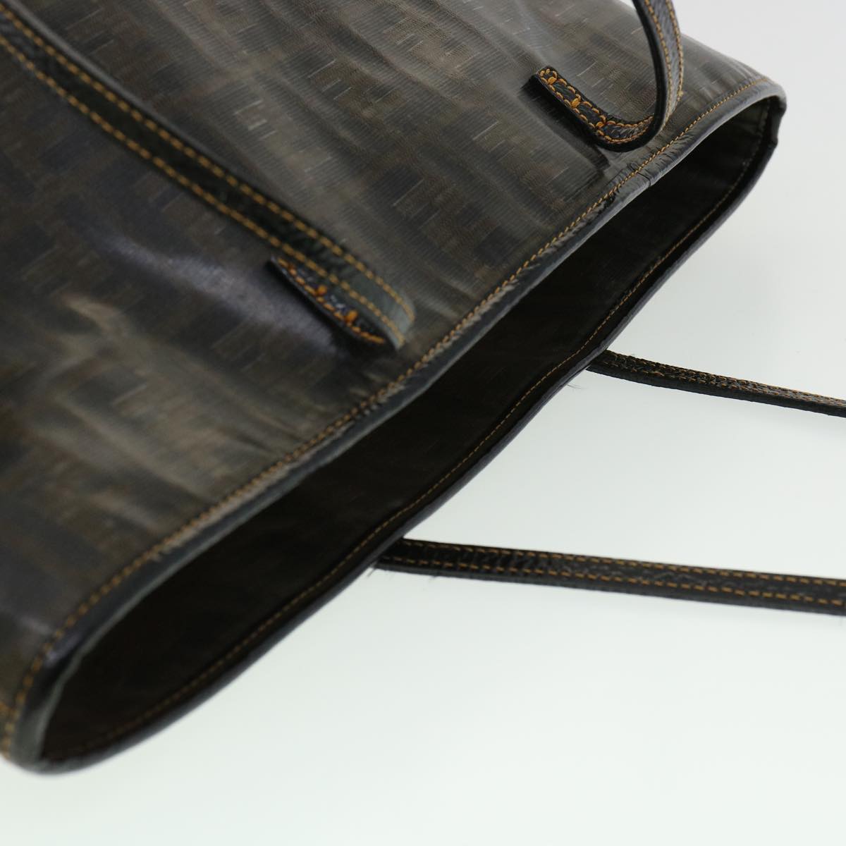 FENDI Zucca Canvas Tote Bag Enamel Brown Yellow fm1818