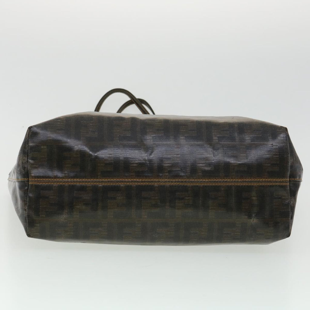 FENDI Zucca Canvas Tote Bag Enamel Brown Yellow fm1818