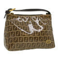 FENDI Zucchino Canvas Hand Bag Enamel Brown fm1867