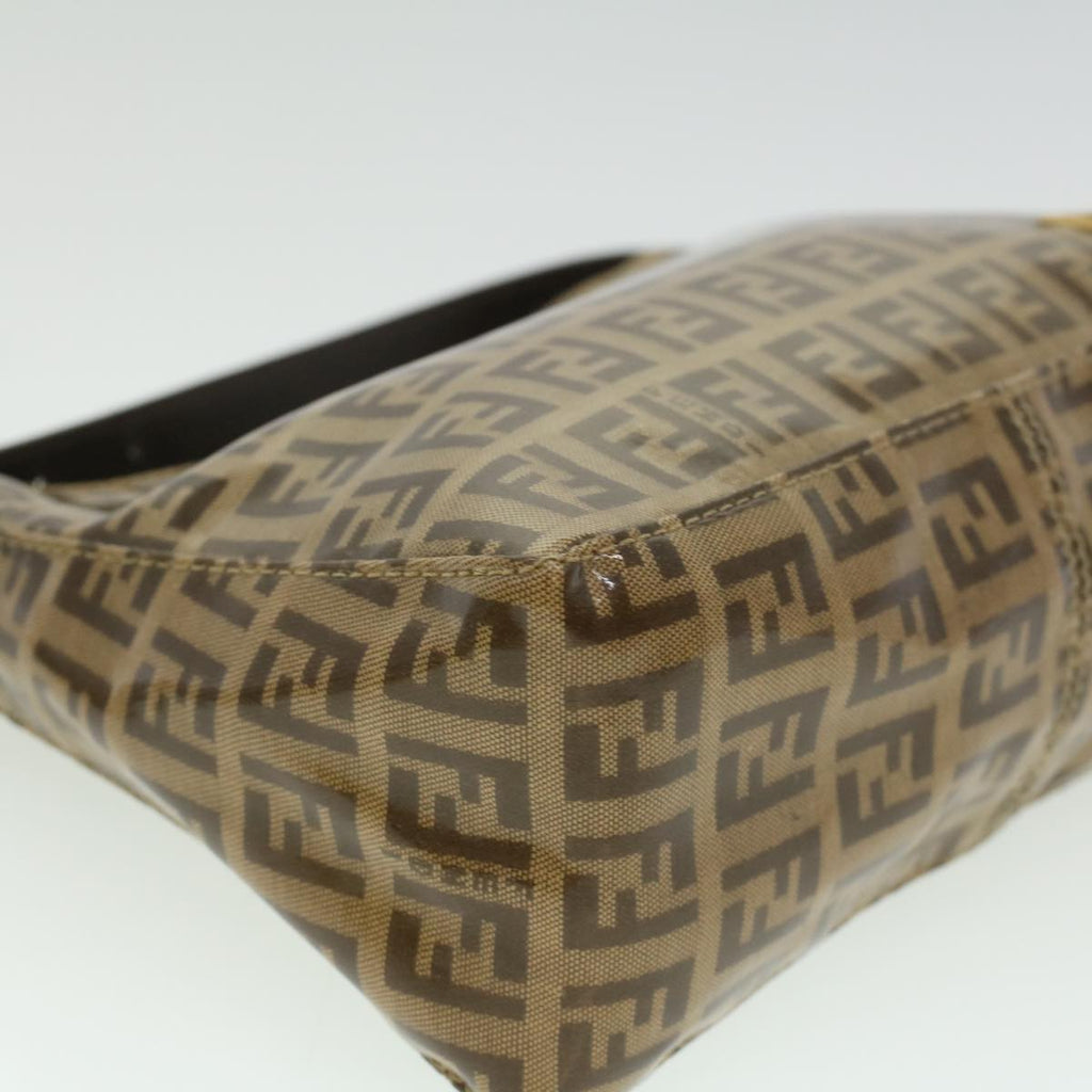 FENDI Zucchino Canvas Hand Bag Enamel Brown fm1867
