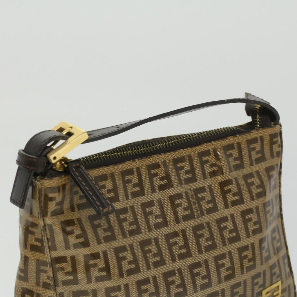 FENDI Zucchino Canvas Hand Bag Enamel Brown fm1867