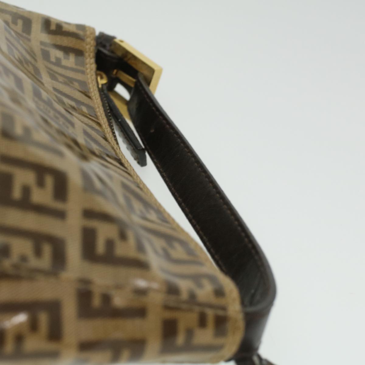 FENDI Zucchino Canvas Hand Bag Enamel Brown fm1867